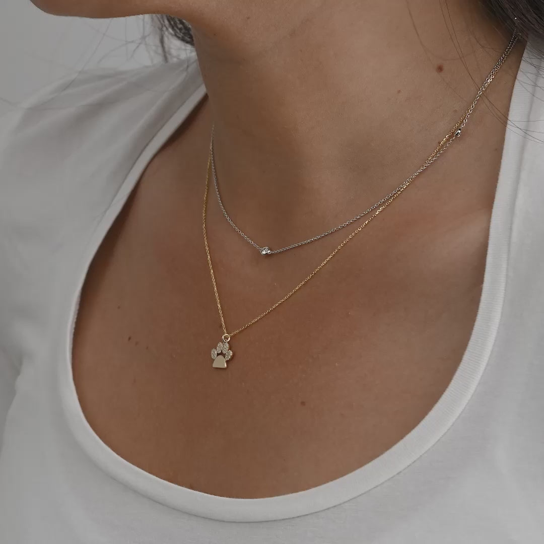 Collier de diamants patte de chien