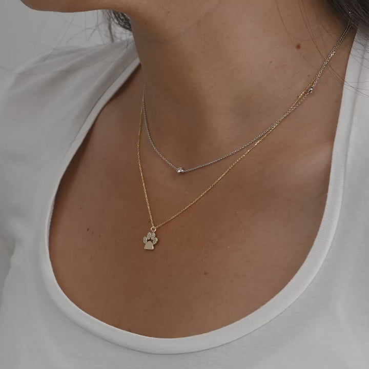 Collier de diamants patte de chien