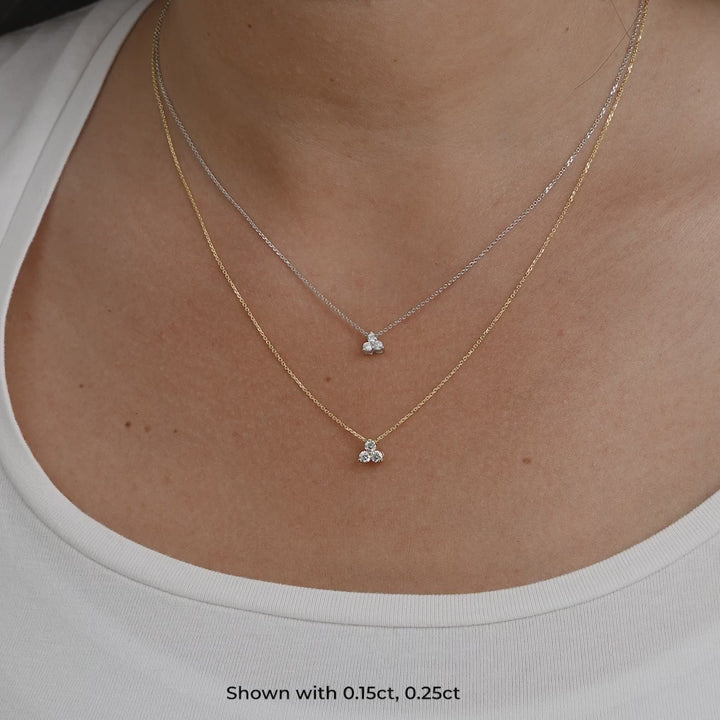 Collier diamant à trois pierres