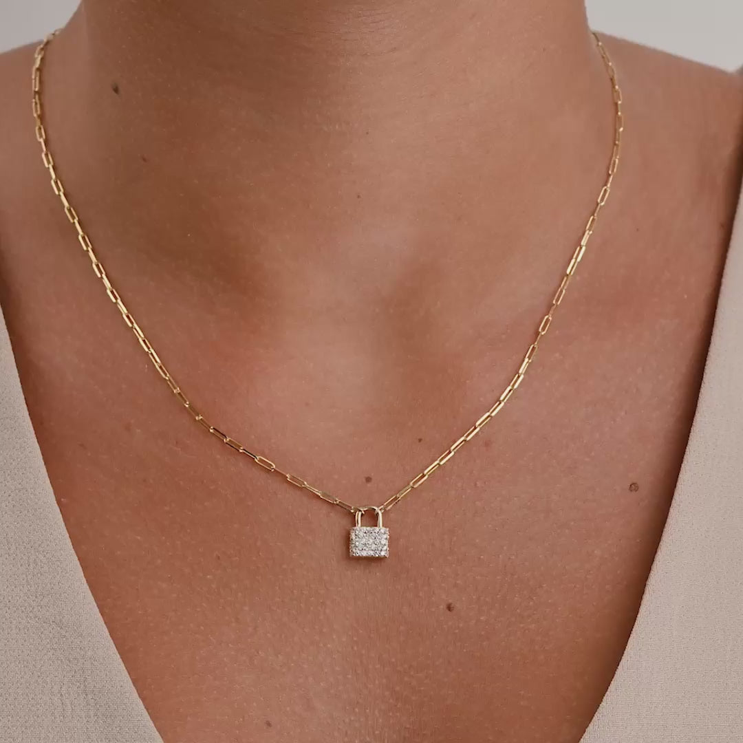 Mini Lock Diamond Pendant
