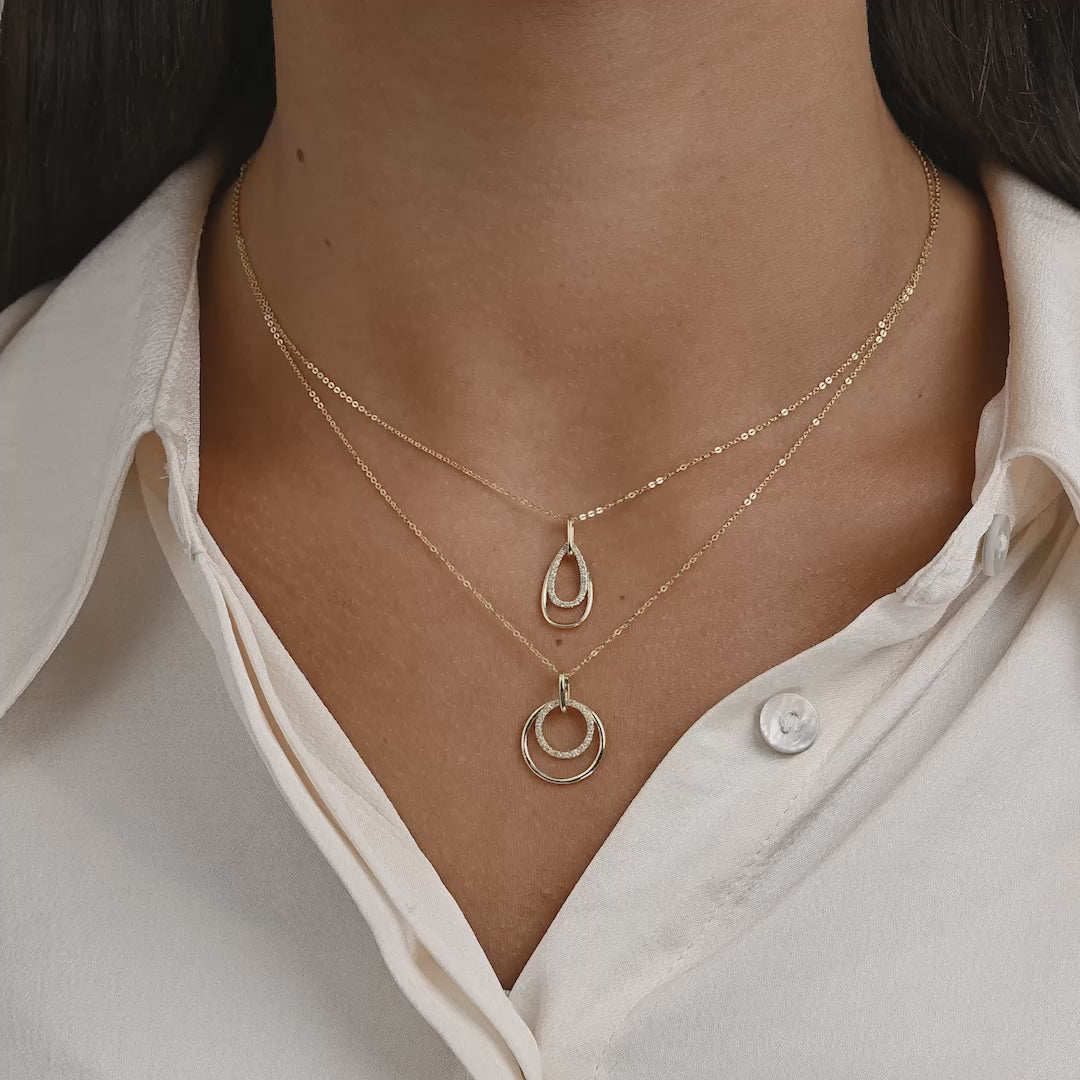 Collier diamant double larme