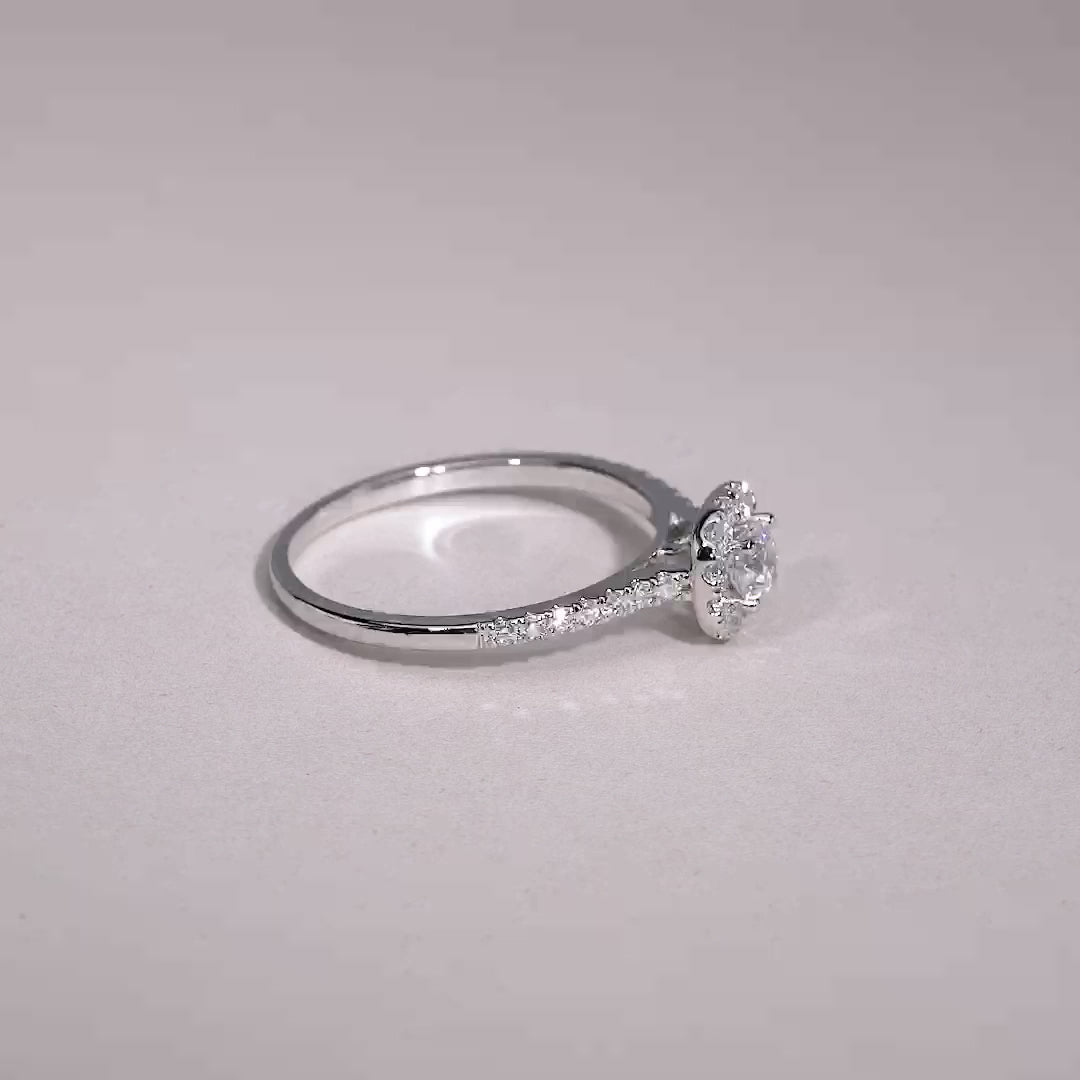Cushion Diamond Halo Ring