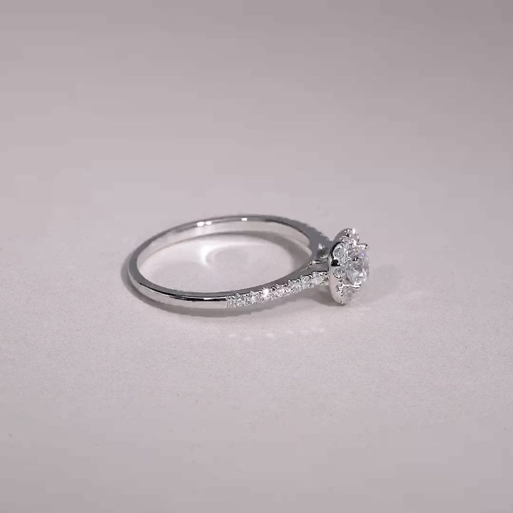 Cushion Diamond Halo Ring