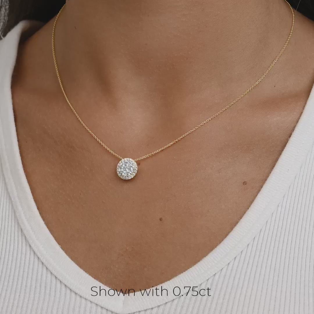 Round Halo Illusion Diamond Pendant