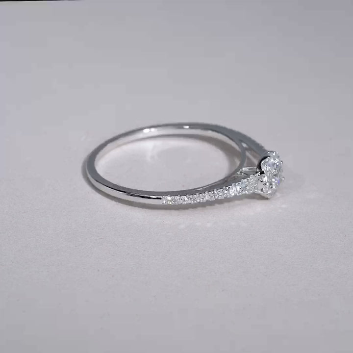 Pave Round Halo Diamond Ring
