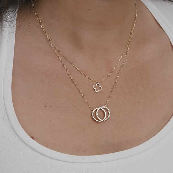 Collier Diamant Double Cercle