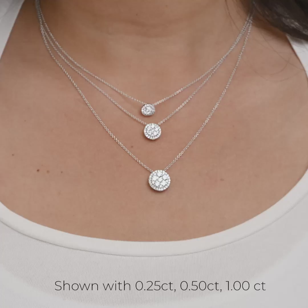 Round Halo Illusion Diamond Pendant