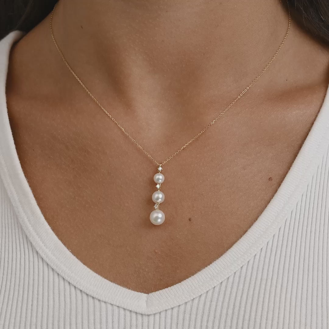 Collier de perles et de diamants