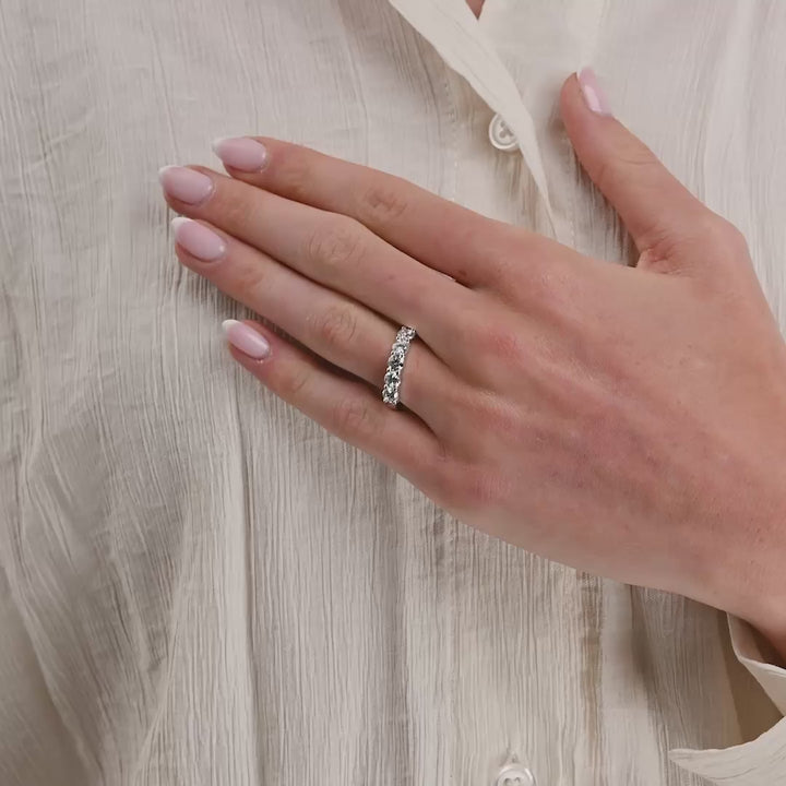 Semi Eternity Five Stone Lab Grown Diamond Ring