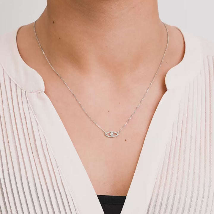 Collier de diamants mauvais œil 