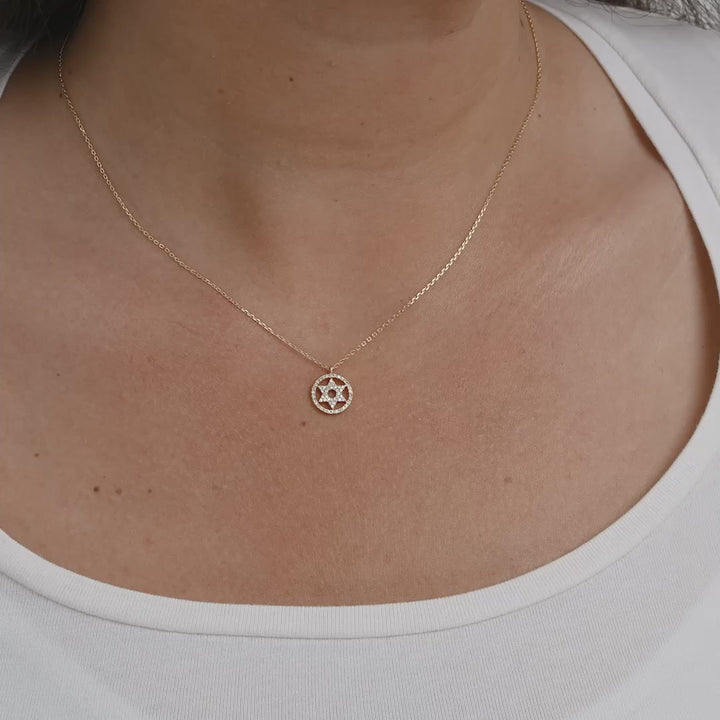 Collier diamant étoile de David