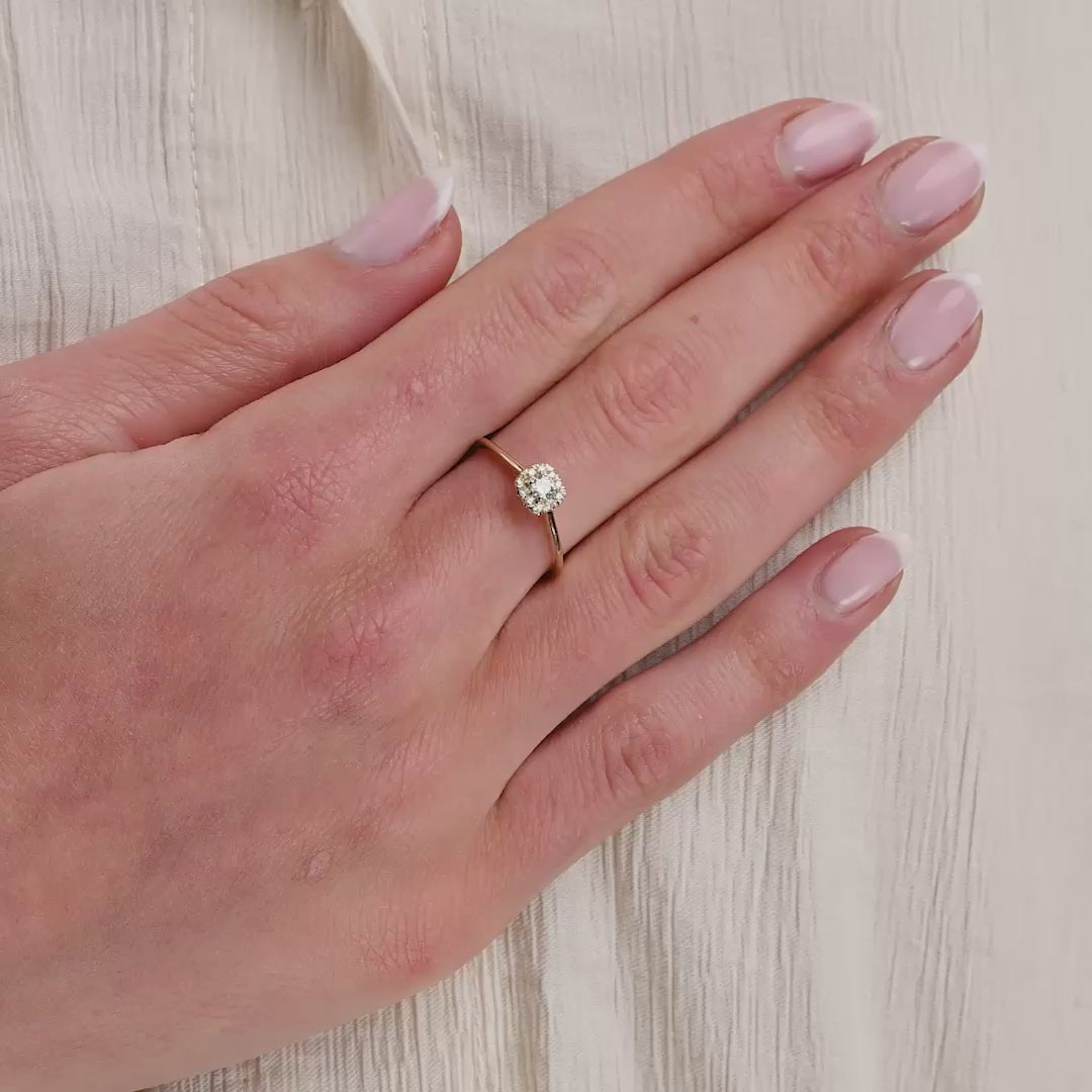 Cushion Diamond Halo Engagement Ring