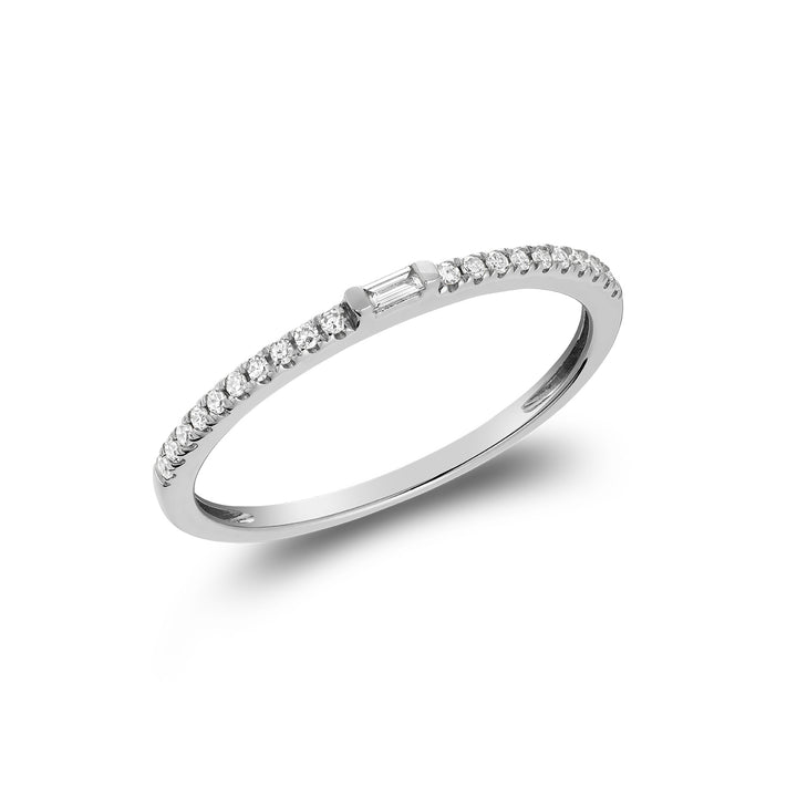 semi eternity baguette ring diamond 10K white gold 