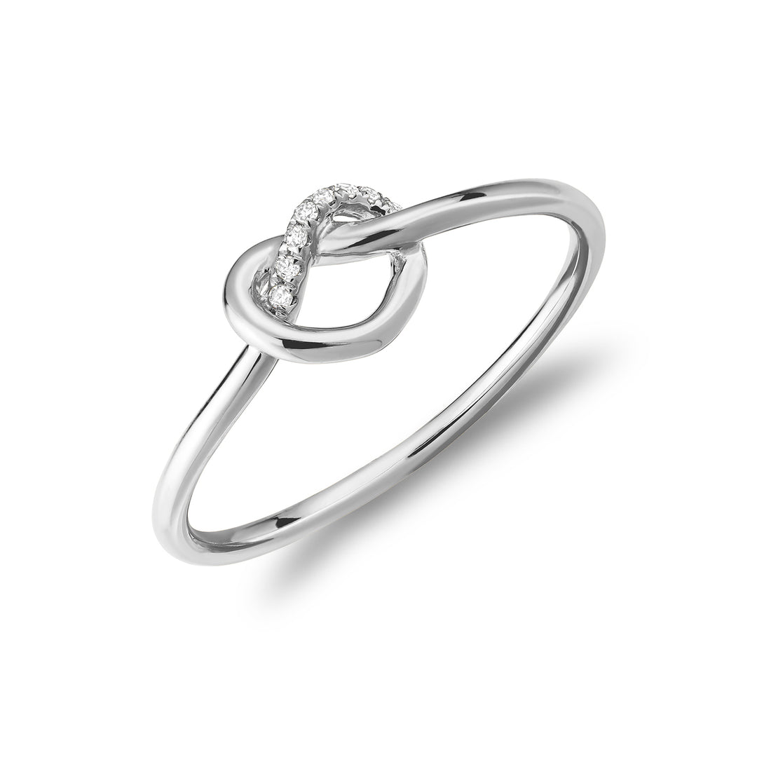10K White Gold Knotted Heart Diamond Ring by ORLY Jewellers