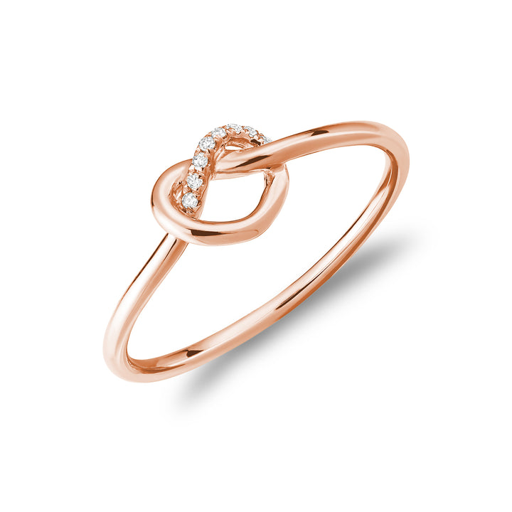 10K Rose Gold Knotted Heart Diamond Ring by ORLY Jewellers
