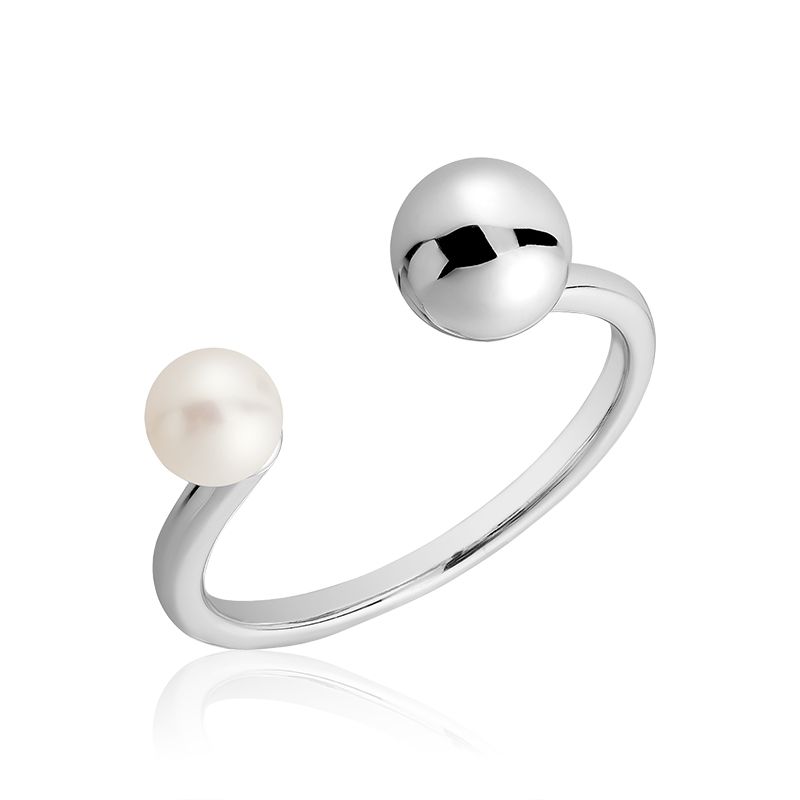 Open Pearl Ring | Double Pearl Open Ring | ORLY JEWELLERS
