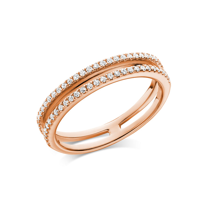 14K Rose Gold Double Row Diamond Fashion Ring by ORLY Jewellers