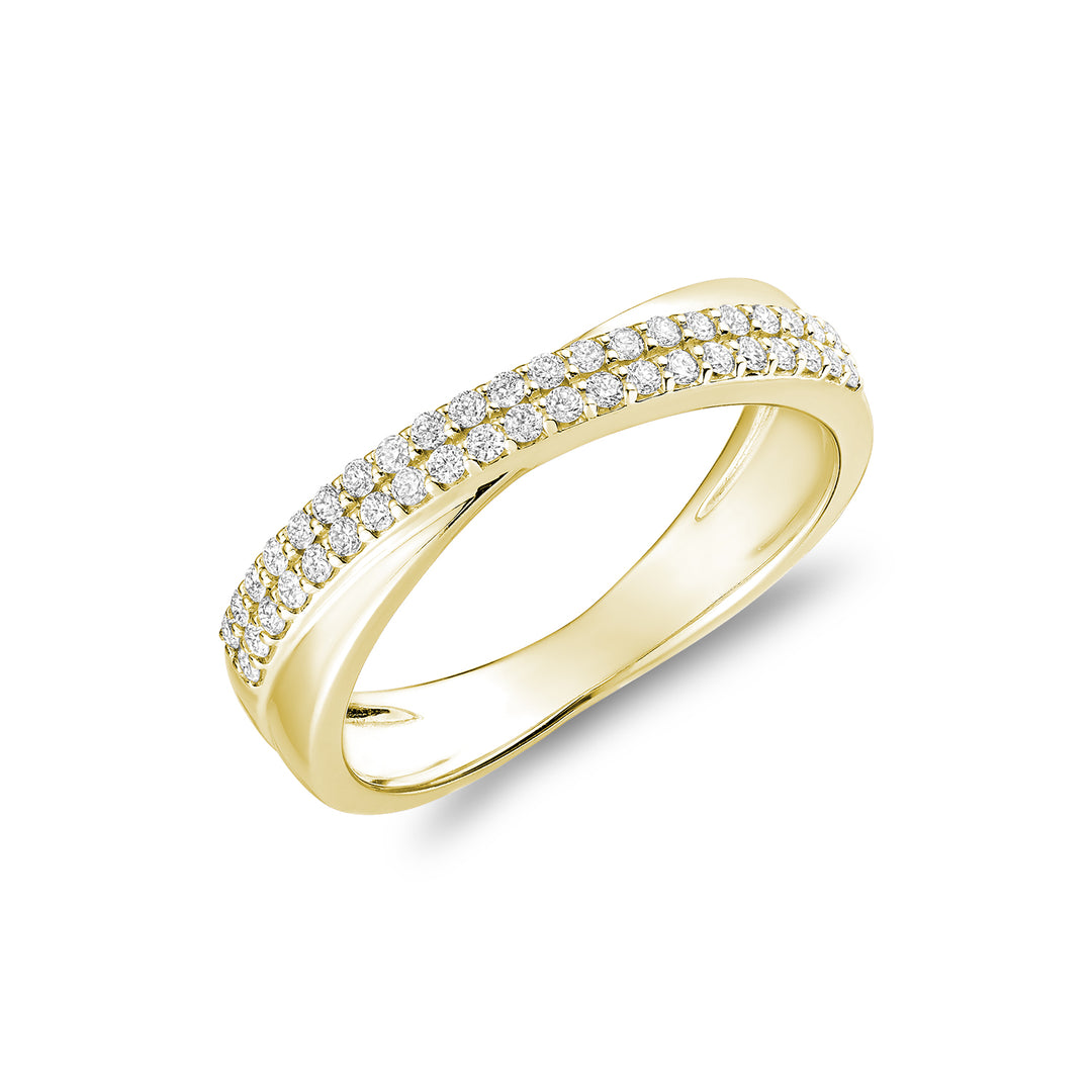 14K Yellow gold diamond crossover fashion ring by ORLY Jewellers