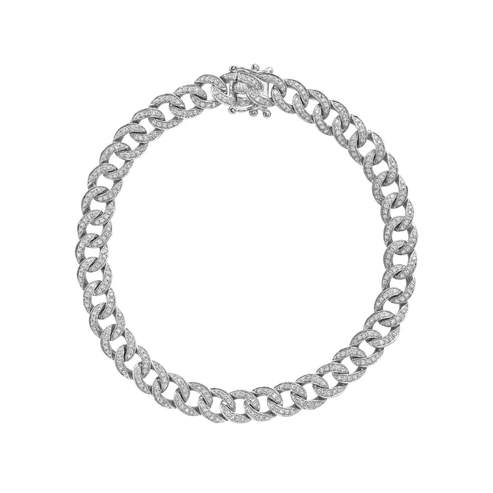14K White Gold Iced Out Cuban bracelet by ORLY Jewellers