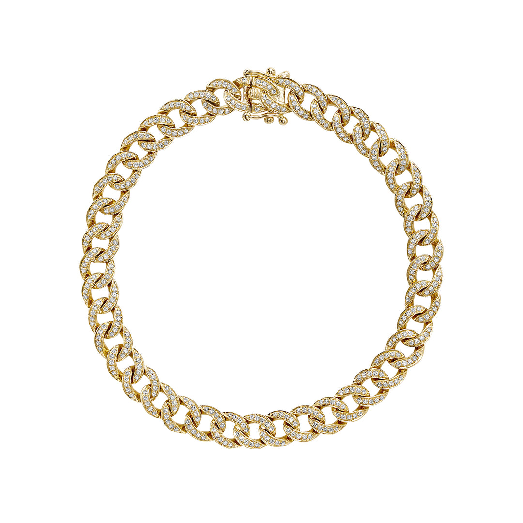 14K Yellow Gold Iced Out Cuban bracelet by ORLY Jewellers