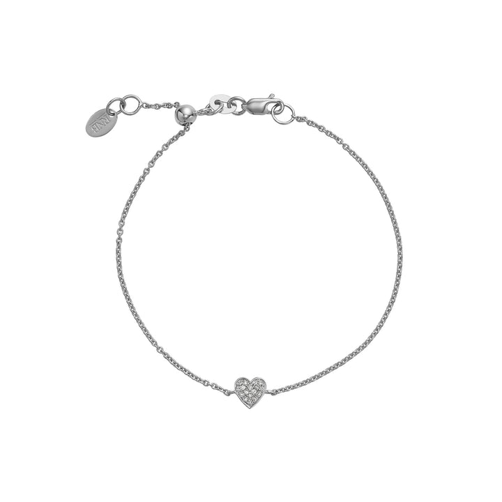14K White Gold Diamond Heart Bracelet by ORLY Jewellers