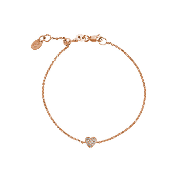 14K Rose Gold Diamond Heart Bracelet by ORLY Jewellers