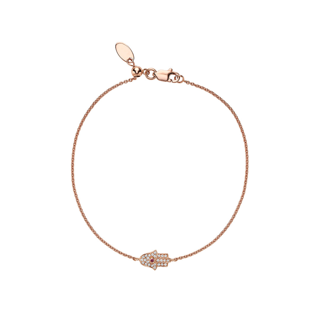 14K Rose Gold Diamond Hamsa Bracelet by ORLY Jewellers