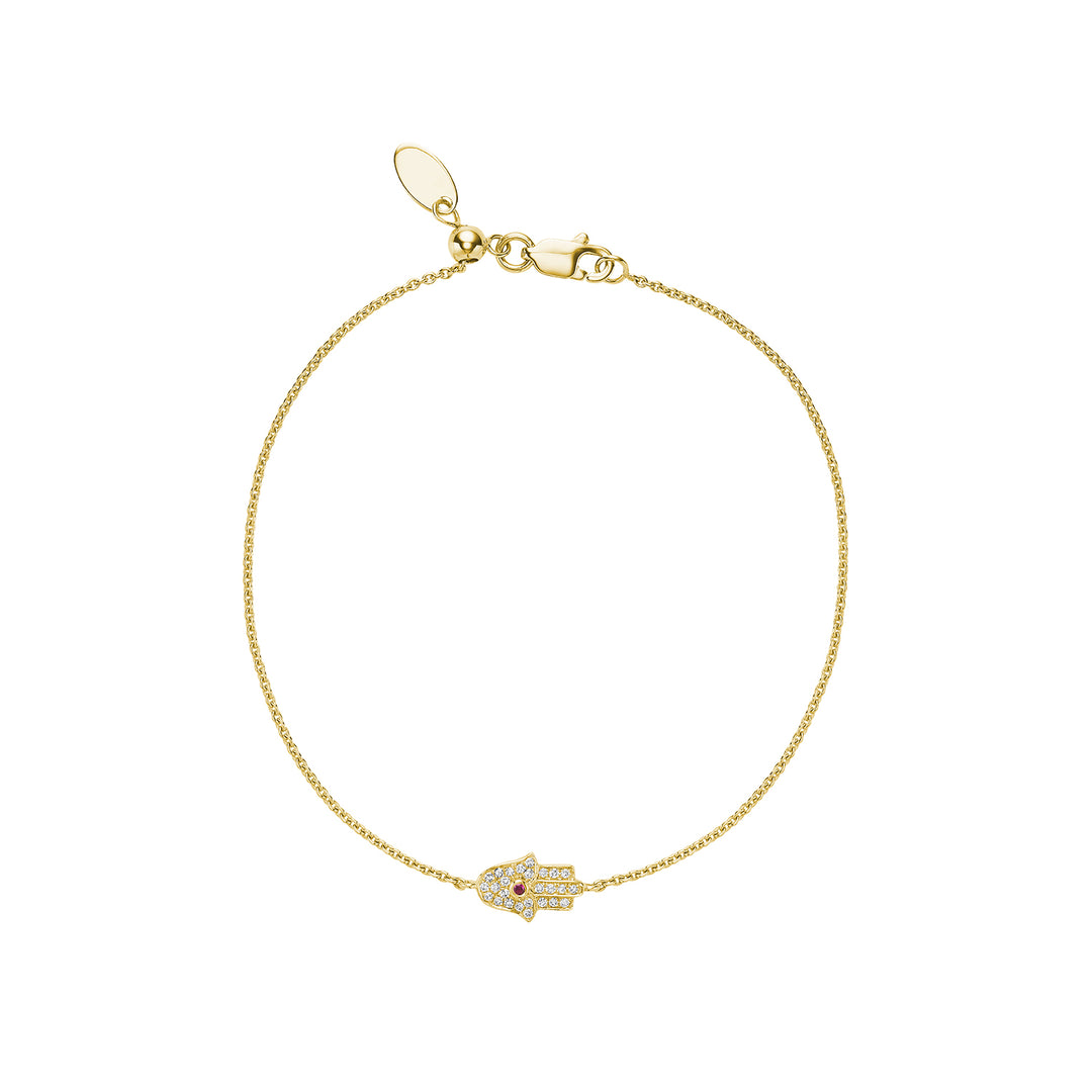14K Yellow Gold Diamond Hamsa Bracelet by ORLY Jewellers