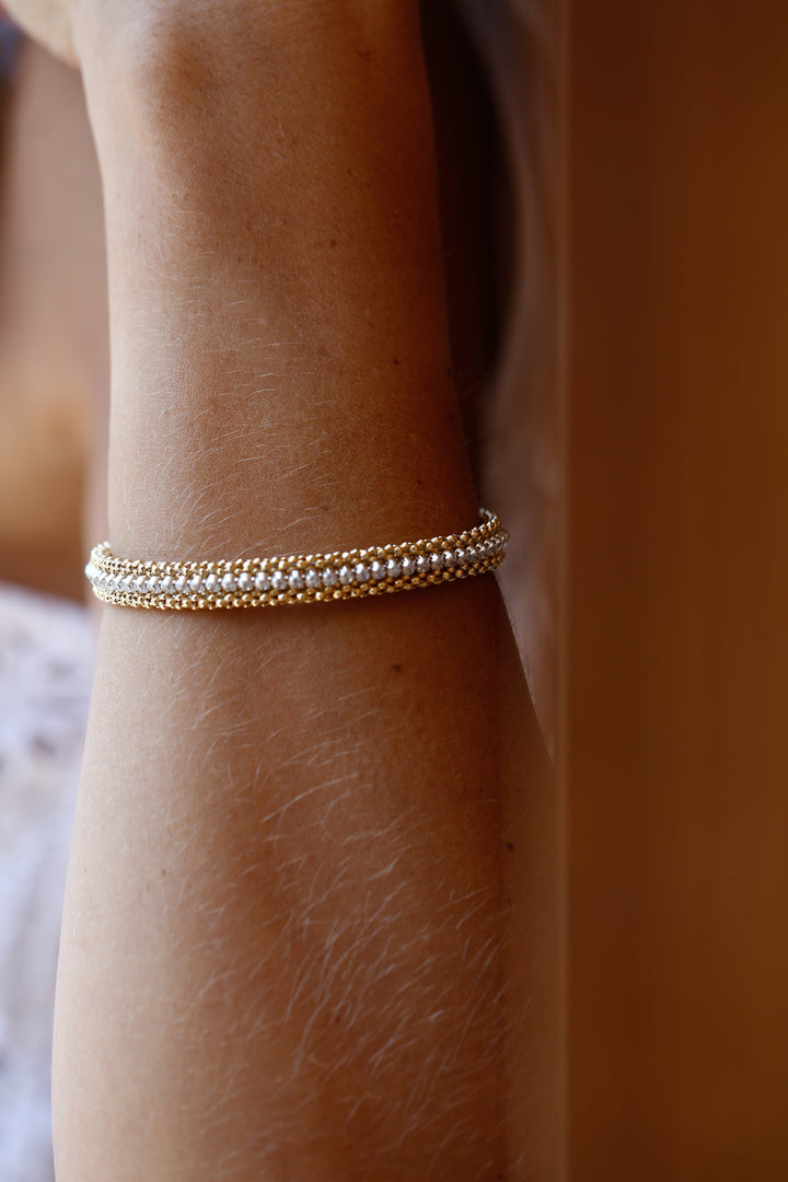 Miss Mimi Mesh Bangle | Sterling Silver-Gold Vermeil | ORLY Jewellers