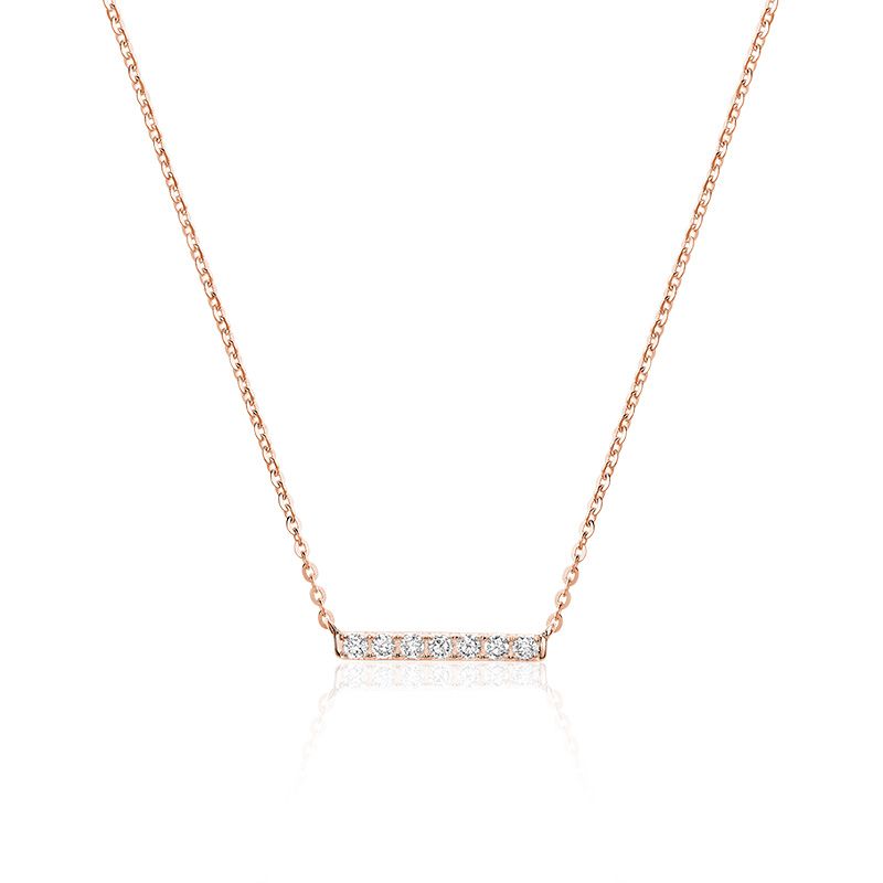 10K Rose Gold Diamond Bar Necklace by ORLY Jewellers