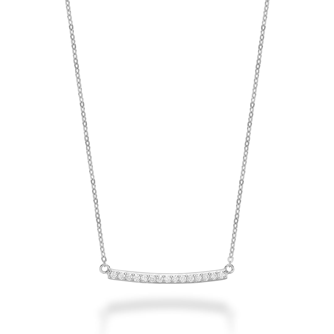14K White Gold Diamond Bar Necklace by ORLY Jewellers