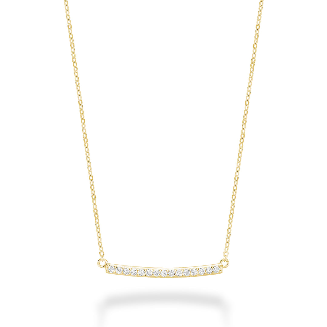 14K Yellow Gold Diamond Bar Necklace by ORLY Jewellers
