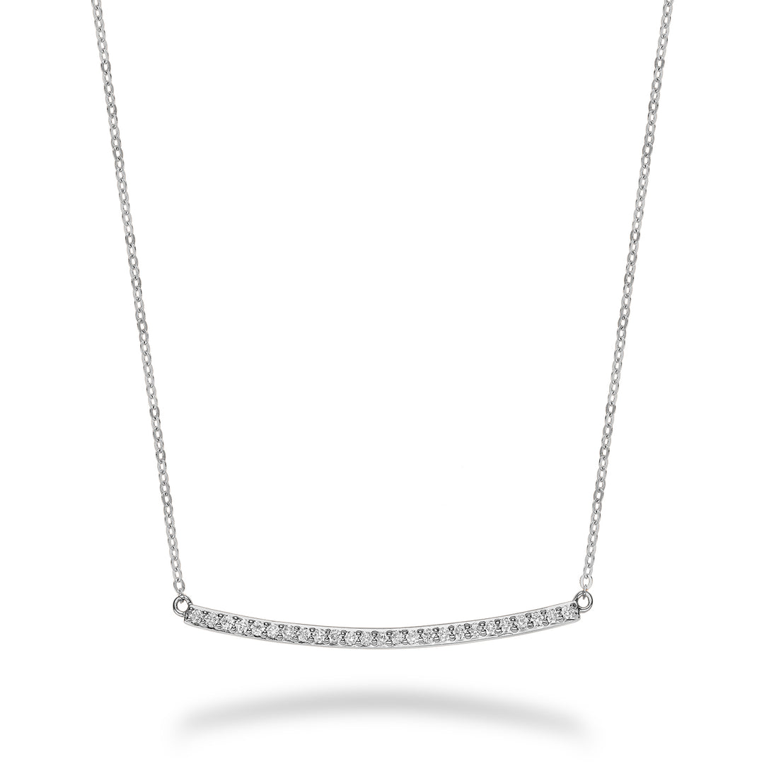 14K White Gold Diamond Bar Necklace by ORLY Jewellers