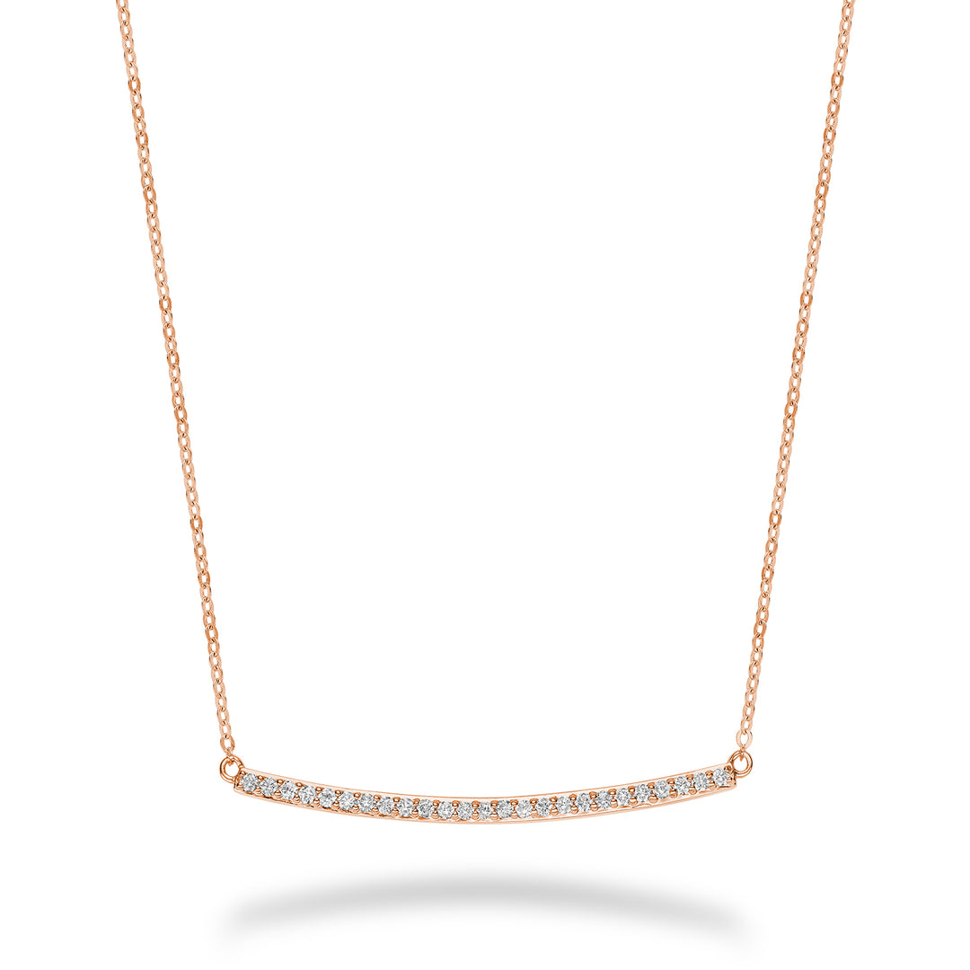 14K Rose Gold Diamond Bar Necklace by ORLY Jewellers