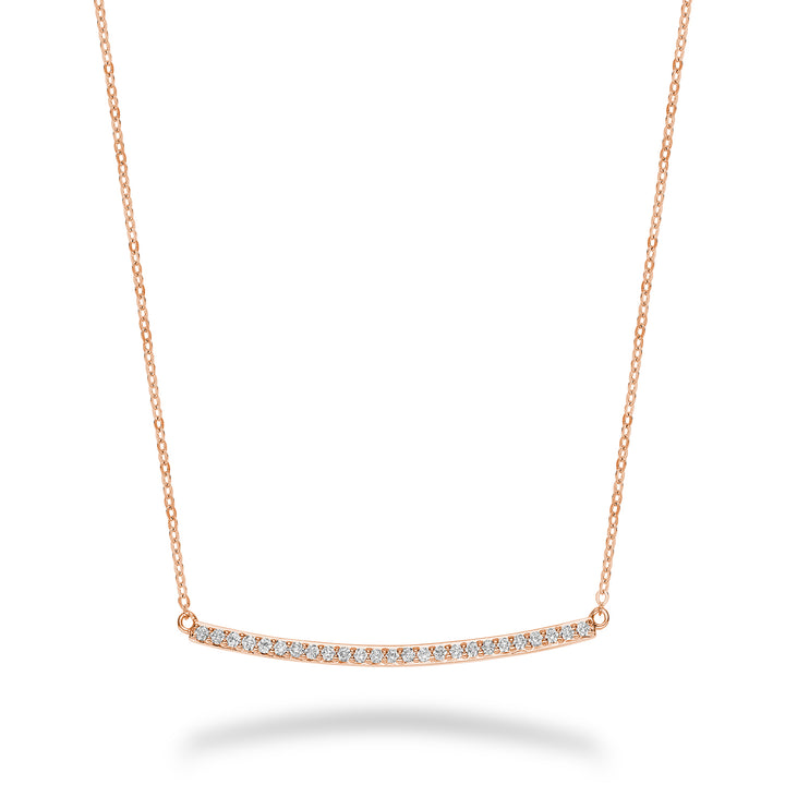 14K Rose Gold Diamond Bar Necklace by ORLY Jewellers