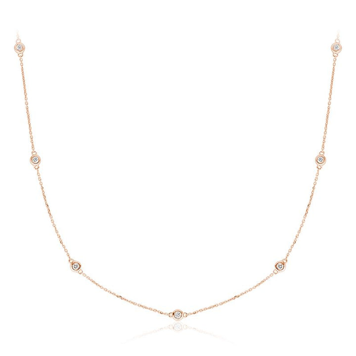 14K Rose Gold Diamond by the Yard Necklace by ORLY Jewellers