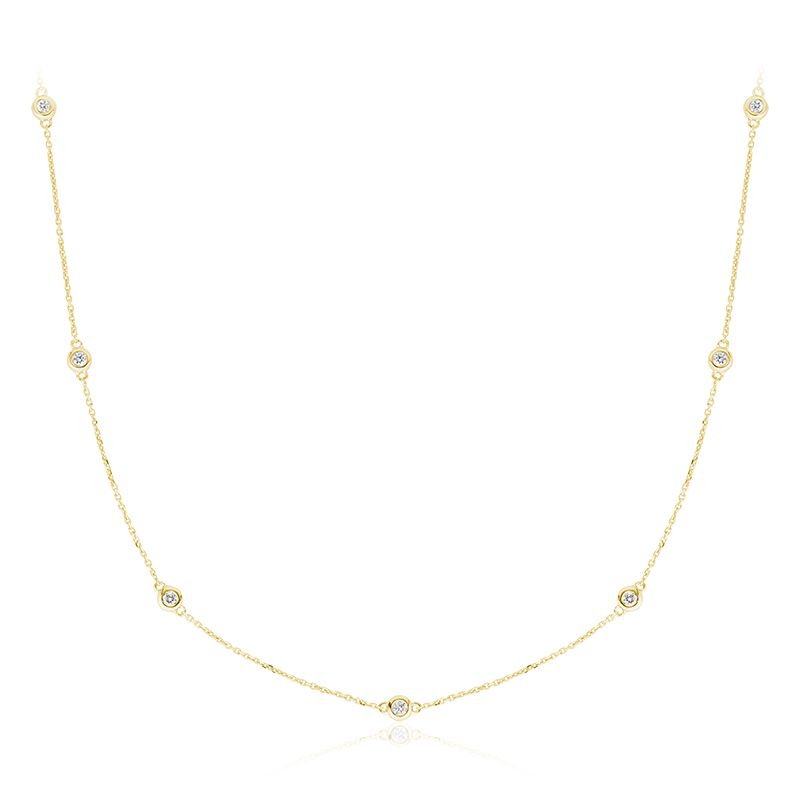 14K Yellow Gold Diamond by the Yard Necklace by ORLY Jewellers