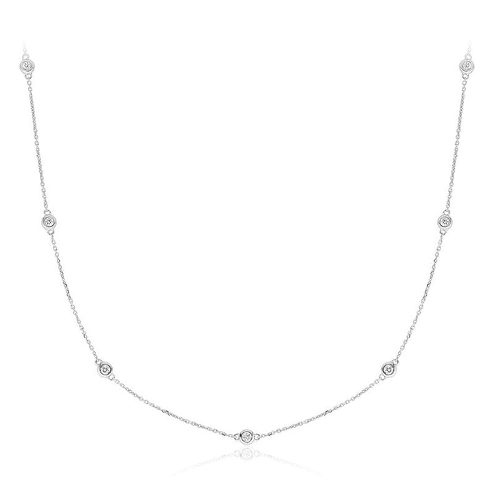 14K White Gold Diamond by the Yard Necklace by ORLY Jewellers
