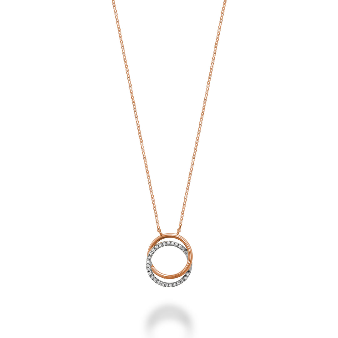 14K Rose Gold Double Circle Of Life Diamond Necklace by ORLY Jewellers