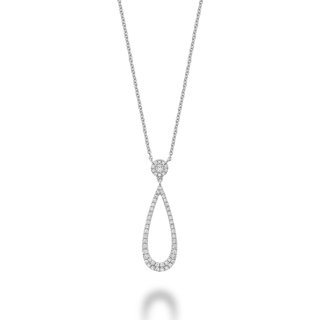 14K White Gold Drop Diamond Necklace by ORLY Jewellers