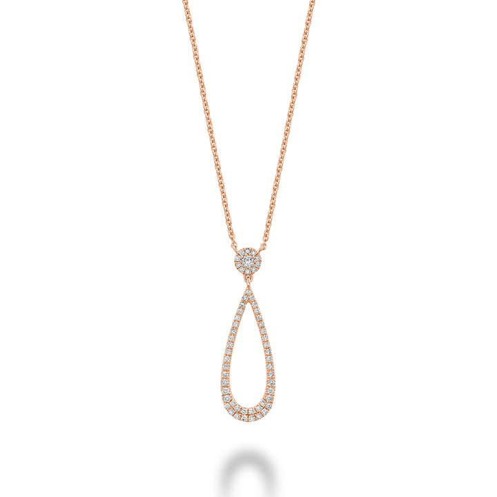 14K Rose Gold Drop Diamond Necklace by ORLY Jewellers