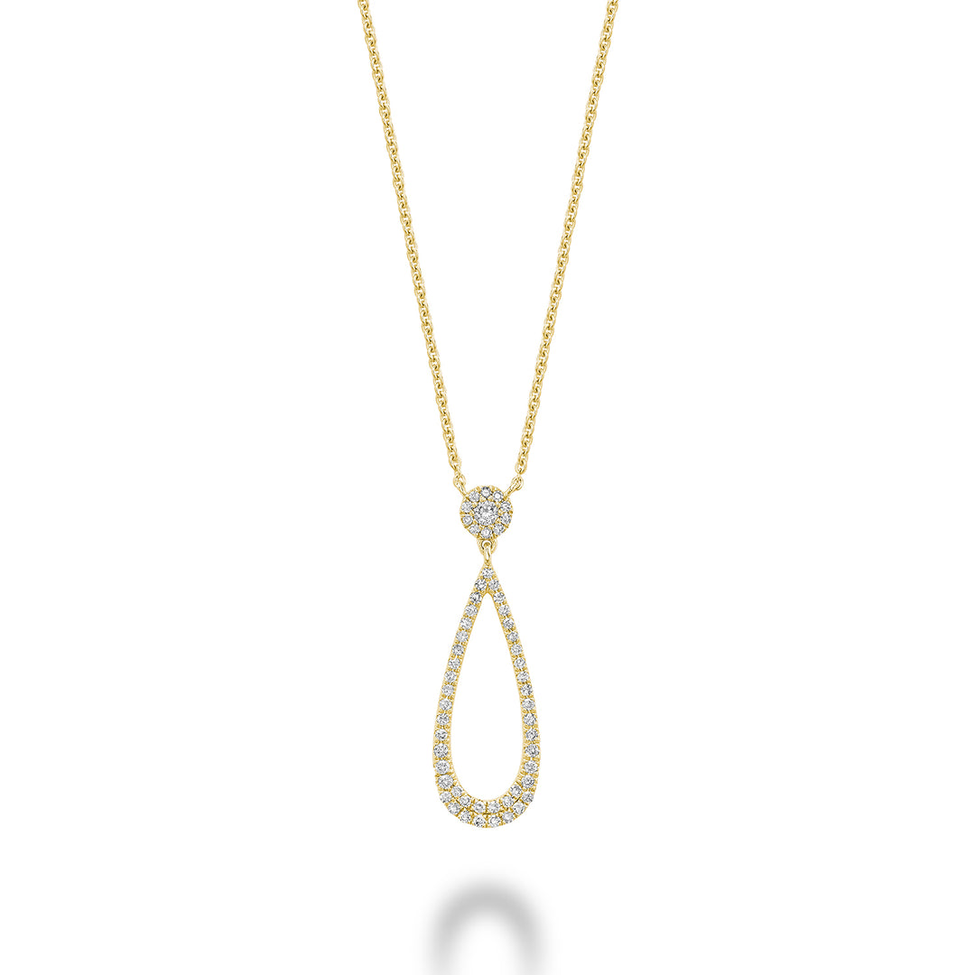 14K Yellow Gold Drop Diamond Necklace by ORLY Jewellers