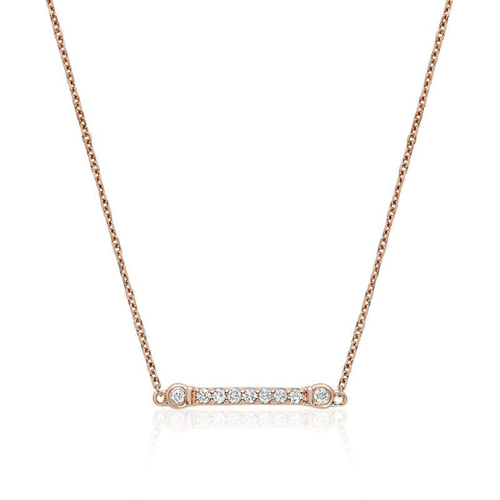 14K Rose gold diamond Bar necklace by ORLY Jewellers