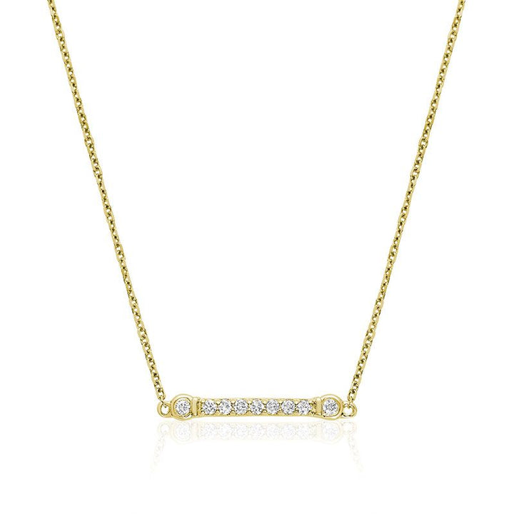 14K yellow gold diamond Bar necklace by ORLY Jewellers