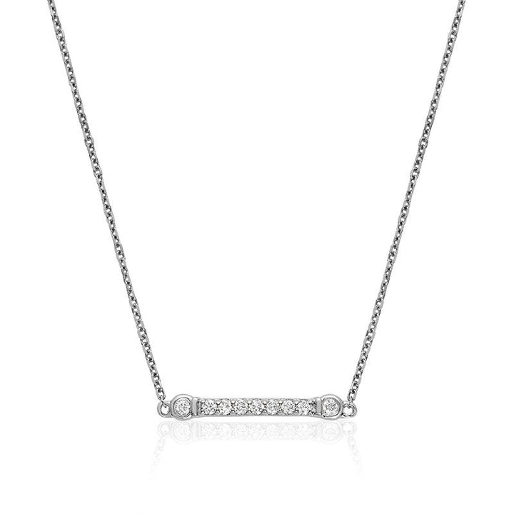 14K White gold diamond Bar necklace by ORLY Jewellers