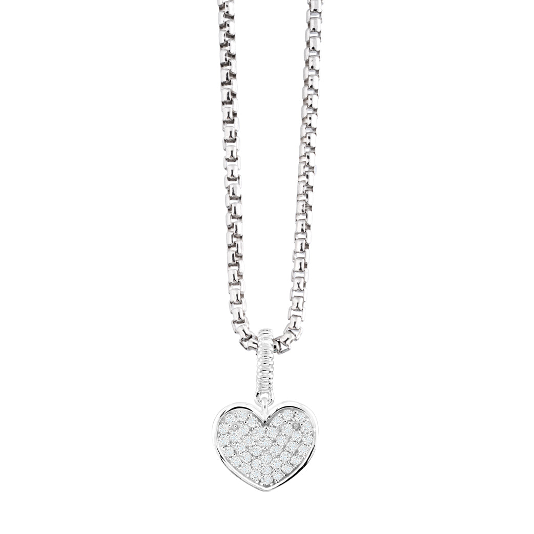 Miss Mimi Micro Pave CZ Heart Shape Pendant Necklace
