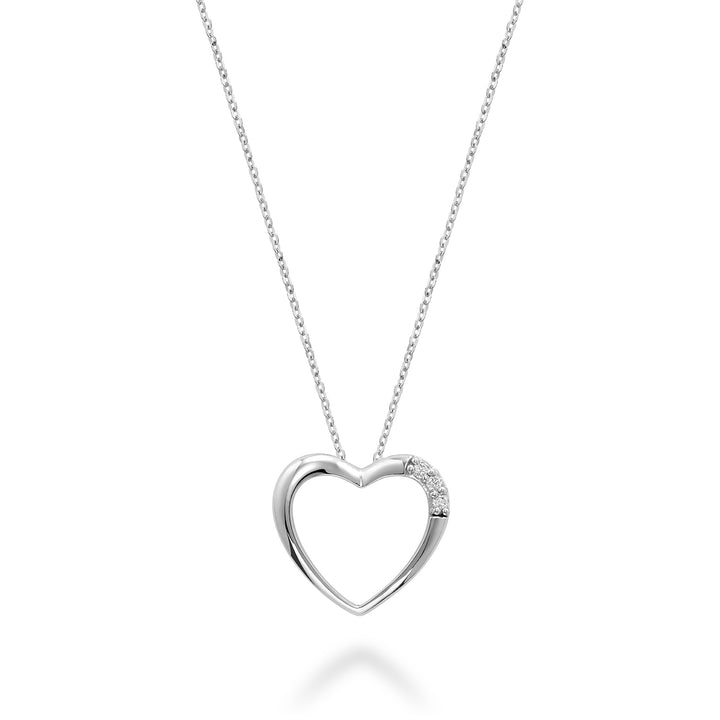 10K White Gold Diamond Heart Necklace by ORLY Jewellers