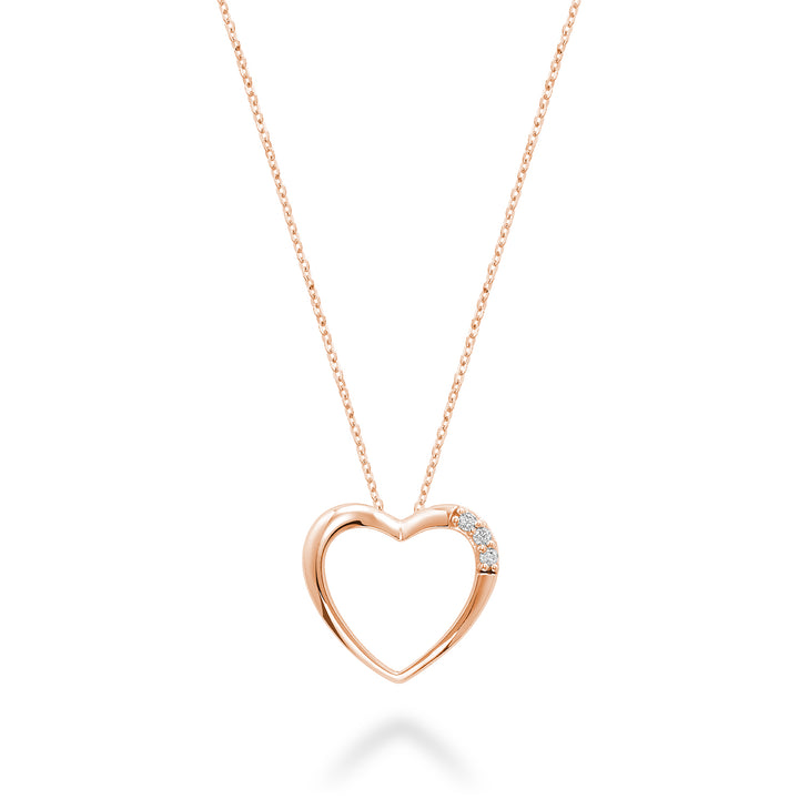 10K Rose Gold Diamond Heart Necklace by ORLY Jewellers