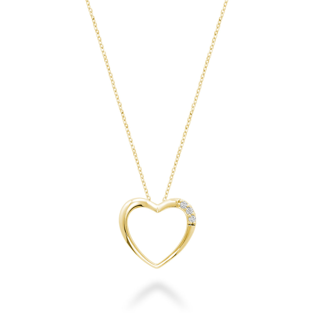 10K Yellow Gold Diamond Heart Necklace by ORLY Jewellers
