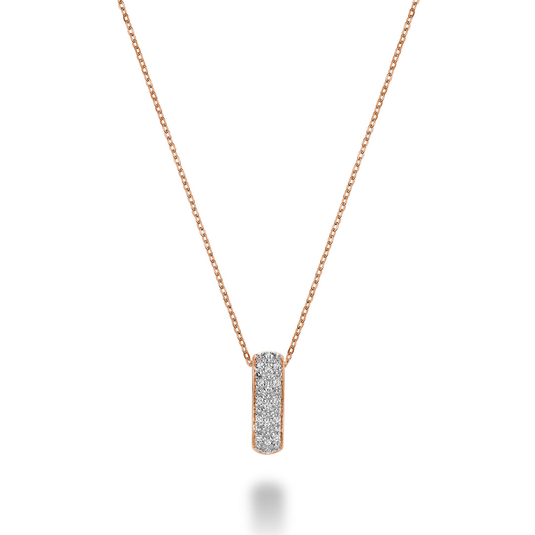 10K Rose Gold Diamond Pave Setting Necklace by ORLY Jewellers